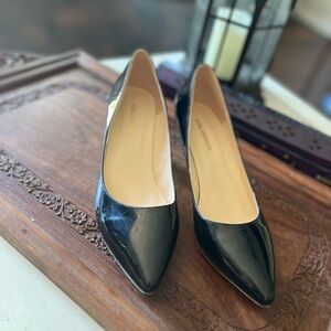 Black Faux Patent Leather Heels